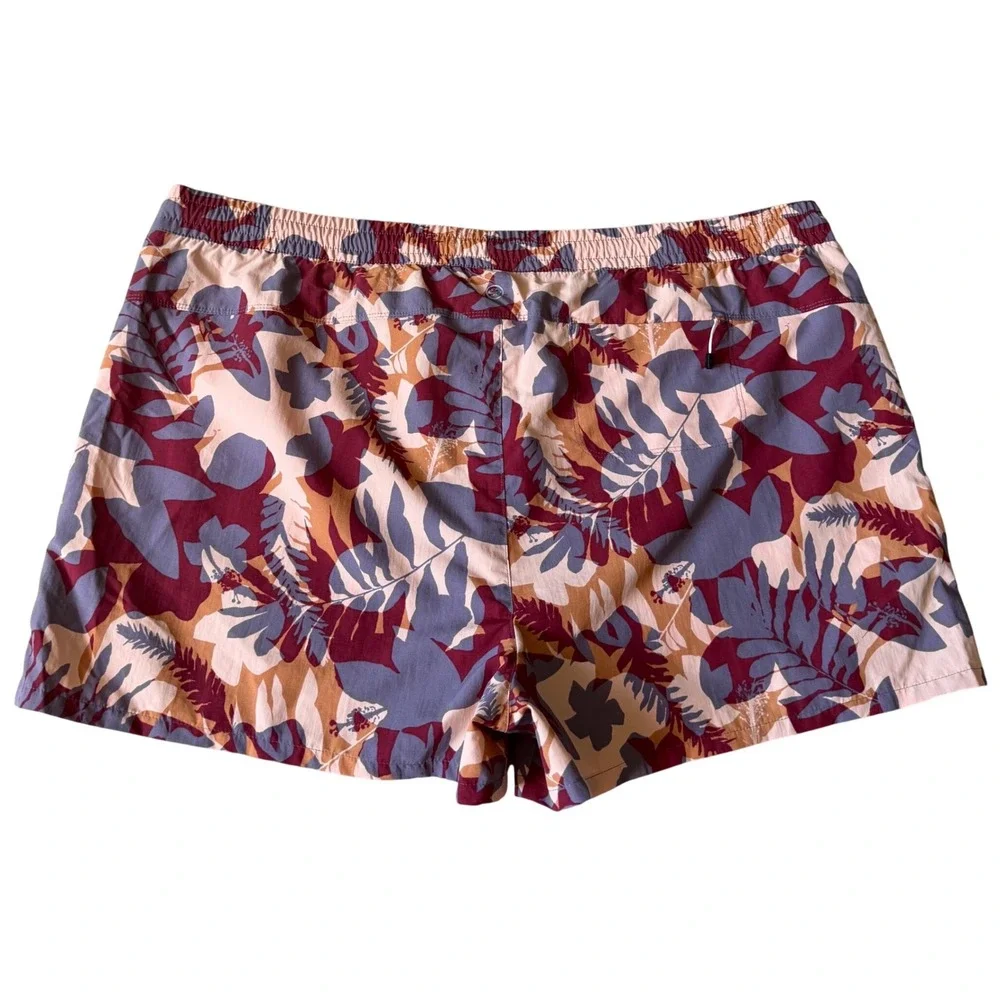 Eddie Bauer Shorts NEW Womens Tidal Floral Print Nylon Royal Red Orange 2XL Tall